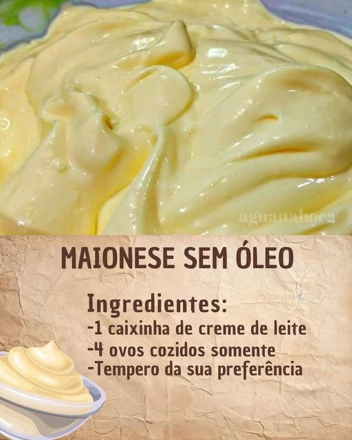 Maionese caseira sem óleo