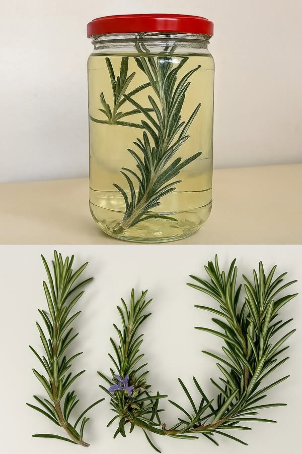 Deixe o alecrim de molho em uma taça de vinho branco