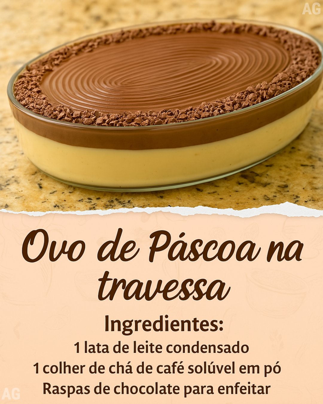 Ovo de Páscoa na travessa