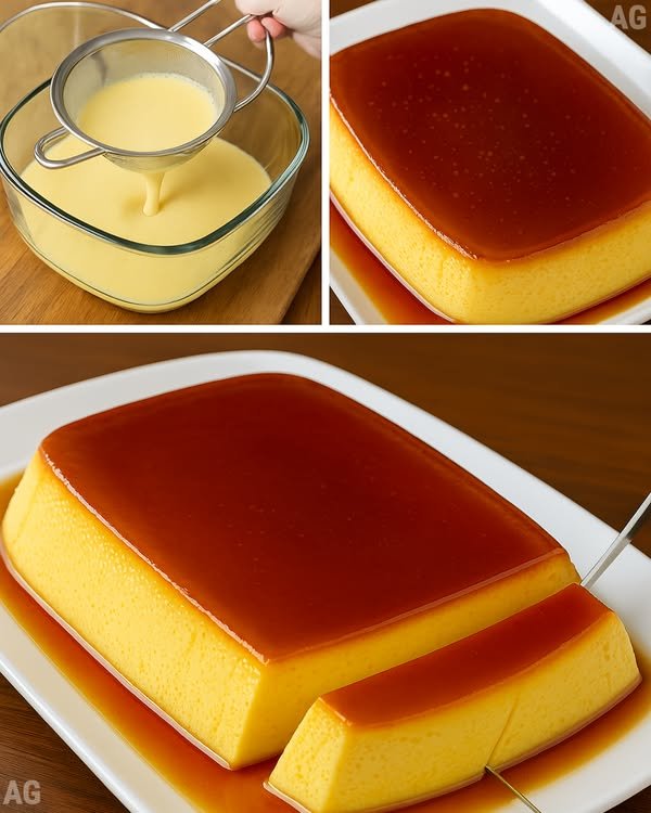 Pudim de Travessa sem Forno e Sem Ovos Seguros J