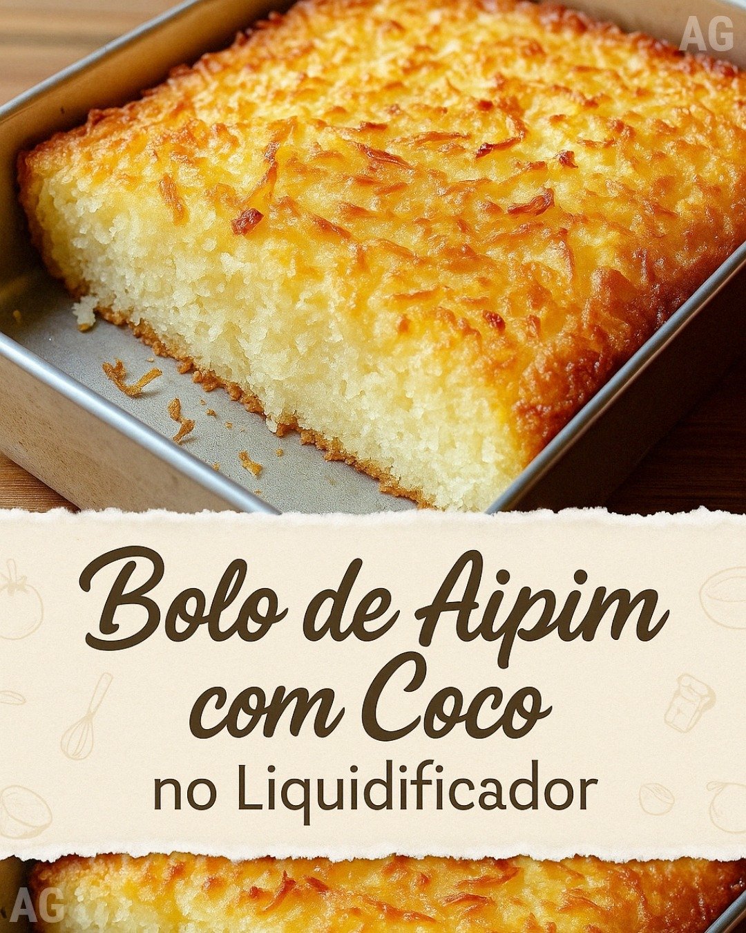Bolo de Aipim com Coco no Liquidificador LP