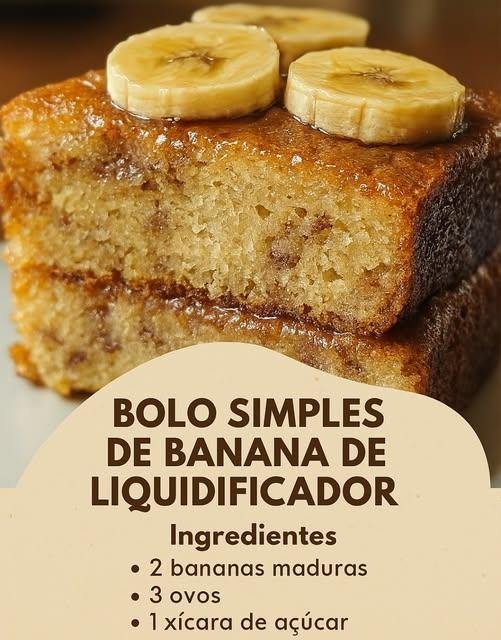 Bolo Simples de Banana de Liquidificador J2