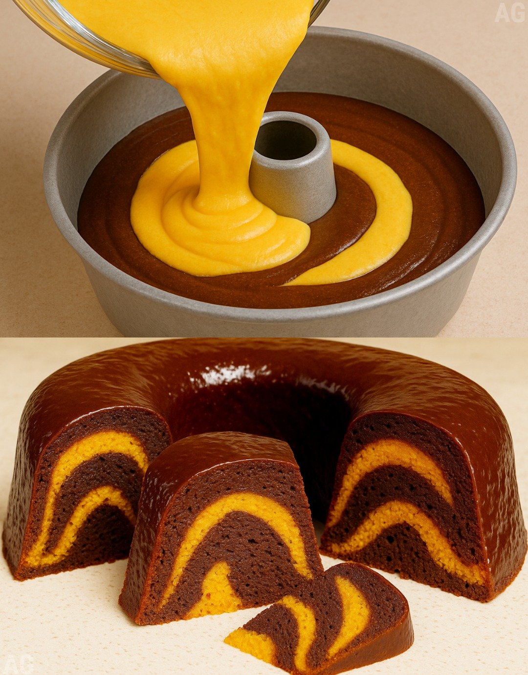 Bolo de Cenoura Mesclado