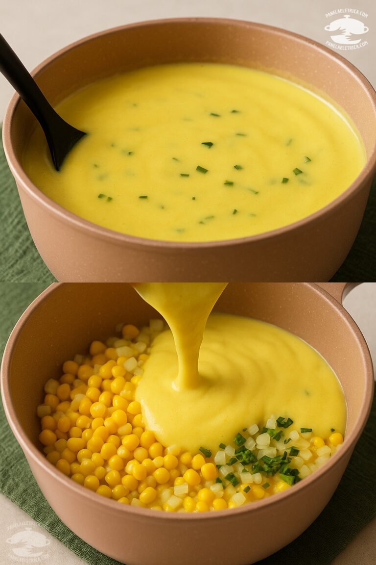 Sopa cremosa com 2 latinhas de milho