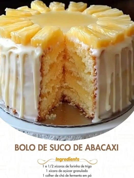 Bolo de Suco de Abacaxi