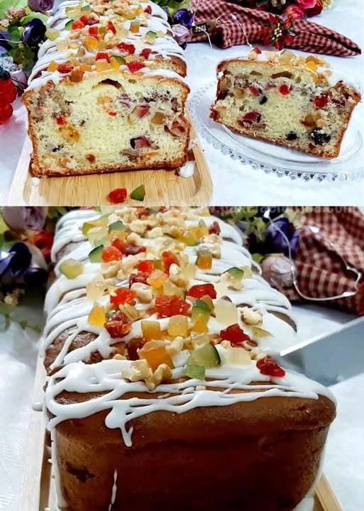 Bolo de Natal com Frutas cristalizadas