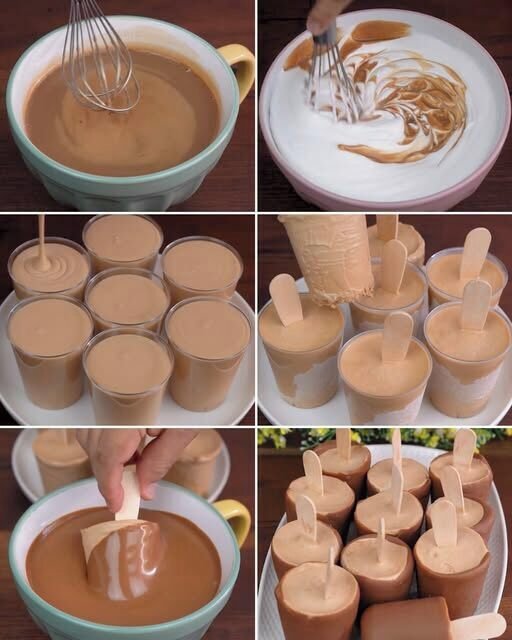 Em uma tigela misture o café solúvel dissolvido com o leite condensado