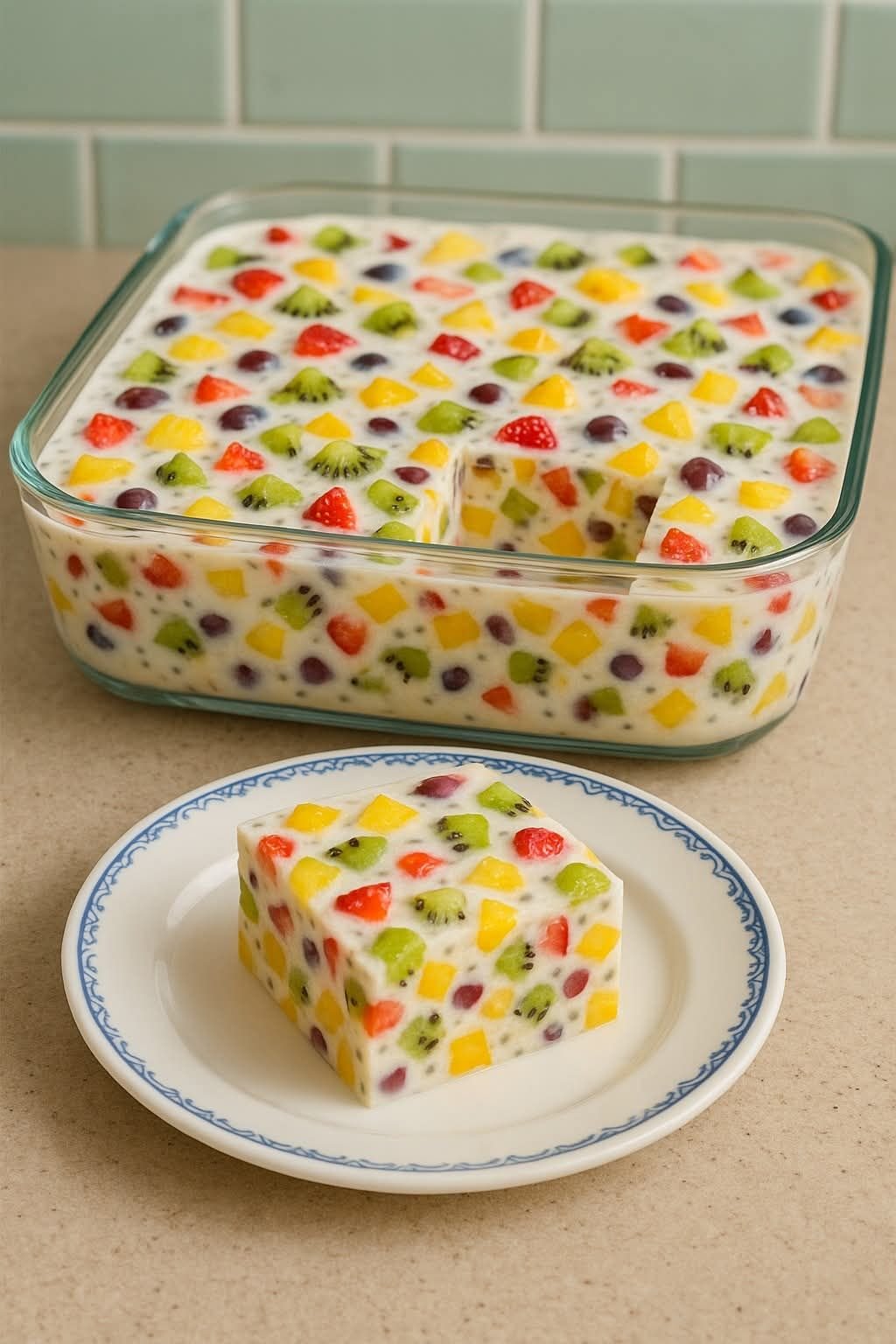 Sobremesa cremosa de gelatina