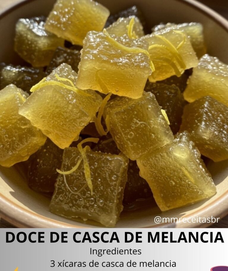 Quem diria que a casca da melancia podia virar um doce tão incrível