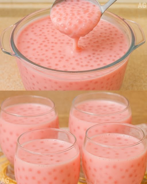 Sagu-Mousse de Morango