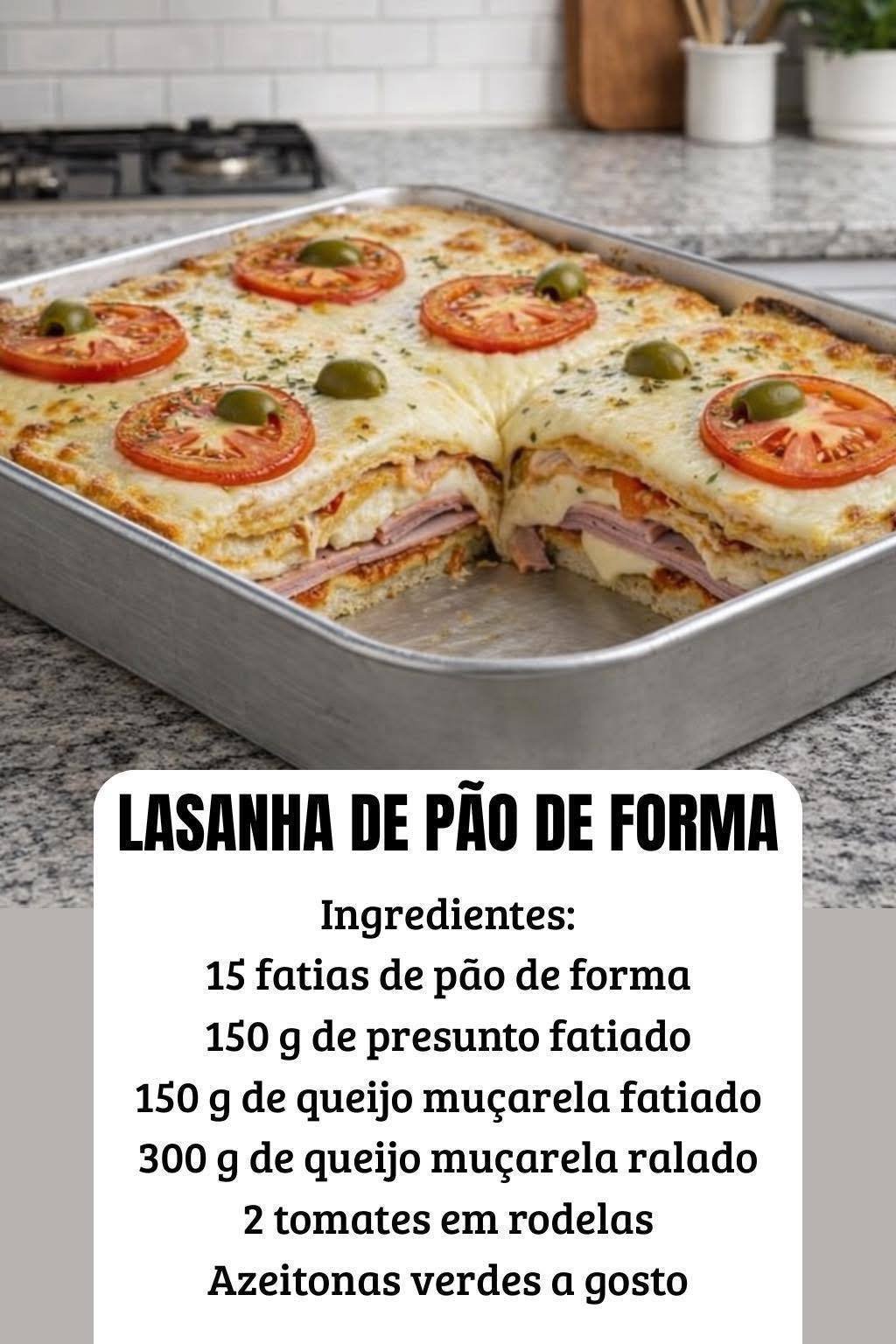 LASANHA DE PÃO DE FORMA